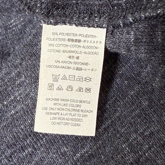 We The Free People Sweater Womens Sz L Charcoal Split Back Cowl Neck Knit Top - Picture 10 of 11